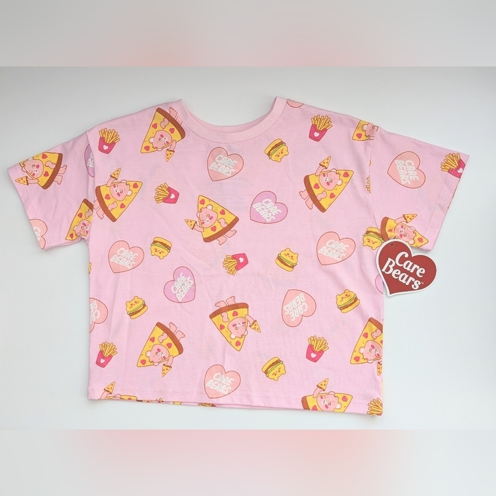 NWT Care Bears Kids (Medium / 7-8) Pink Cropped Graphics T-Shirt/Top/Shirt